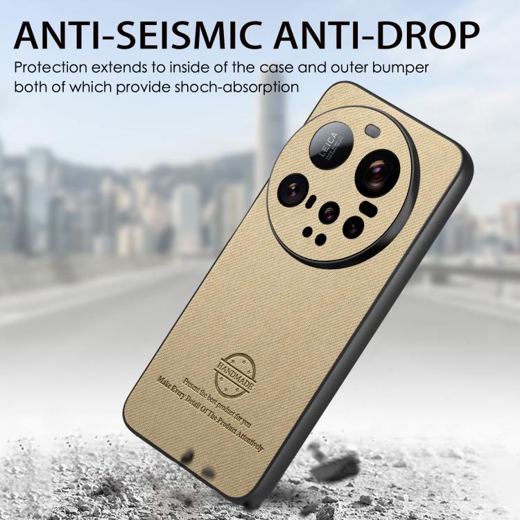 For Xiaomi 15 Ultra Twill Fabric Leather Skin Back Phone Case