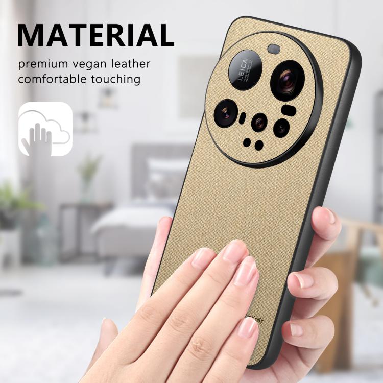 For Xiaomi 15 Ultra Twill Fabric Leather Skin Back Phone Case