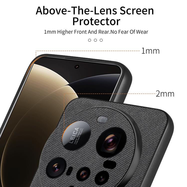 For Xiaomi 15 Ultra Twill Fabric Leather Skin Back Phone Case
