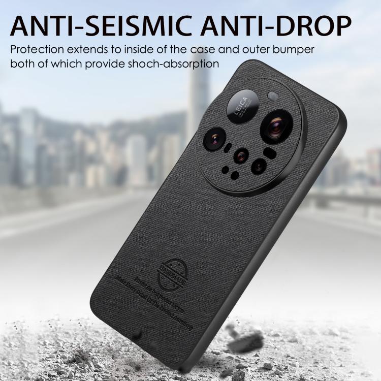 For Xiaomi 15 Ultra Twill Fabric Leather Skin Back Phone Case