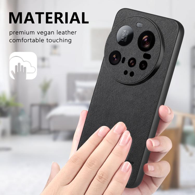 For Xiaomi 15 Ultra Twill Fabric Leather Skin Back Phone Case