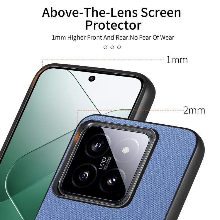 For Xiaomi 14T Twill Fabric Leather Skin Back Phone Case