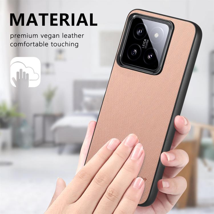 For Xiaomi 14T Twill Fabric Leather Skin Back Phone Case