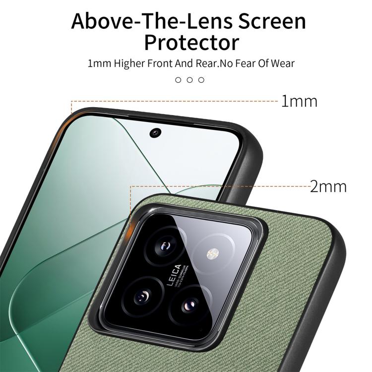 For Xiaomi 14T Twill Fabric Leather Skin Back Phone Case