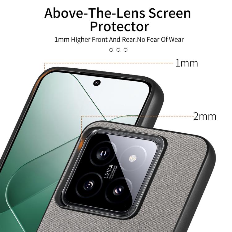 For Xiaomi 14T Twill Fabric Leather Skin Back Phone Case
