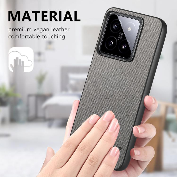 For Xiaomi 14T Twill Fabric Leather Skin Back Phone Case