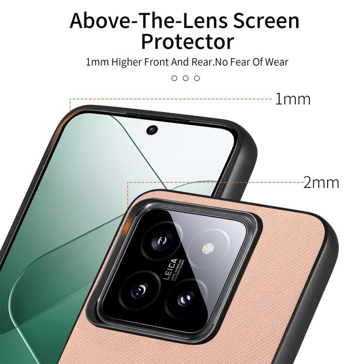 For Xiaomi 14T Twill Fabric Leather Skin Back Phone Case