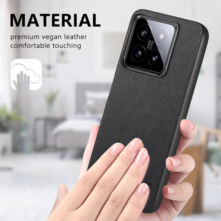 For Xiaomi 14T Twill Fabric Leather Skin Back Phone Case