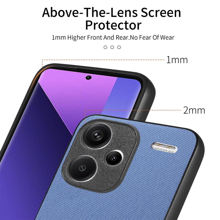 For Redmi Note 13 Pro+ Twill Fabric Leather Skin Back Phone Case