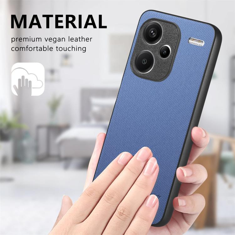 For Redmi Note 13 Pro+ Twill Fabric Leather Skin Back Phone Case