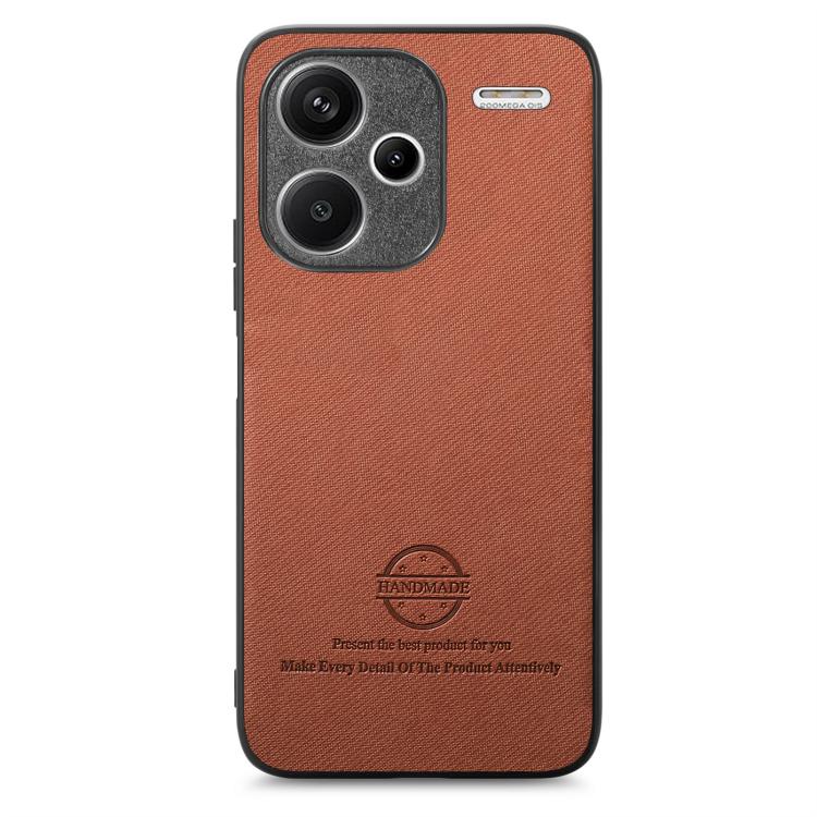 For Redmi Note 13 Pro+ Twill Fabric Leather Skin Back Phone Case
