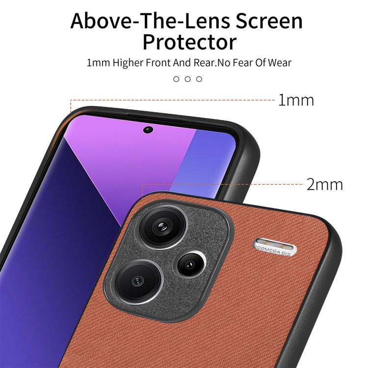 For Redmi Note 13 Pro+ Twill Fabric Leather Skin Back Phone Case