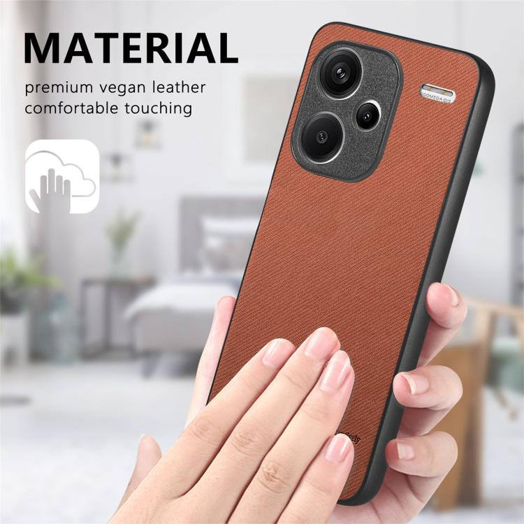 For Redmi Note 13 Pro+ Twill Fabric Leather Skin Back Phone Case