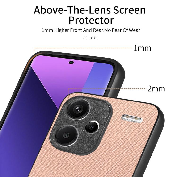 For Redmi Note 13 Pro+ Twill Fabric Leather Skin Back Phone Case
