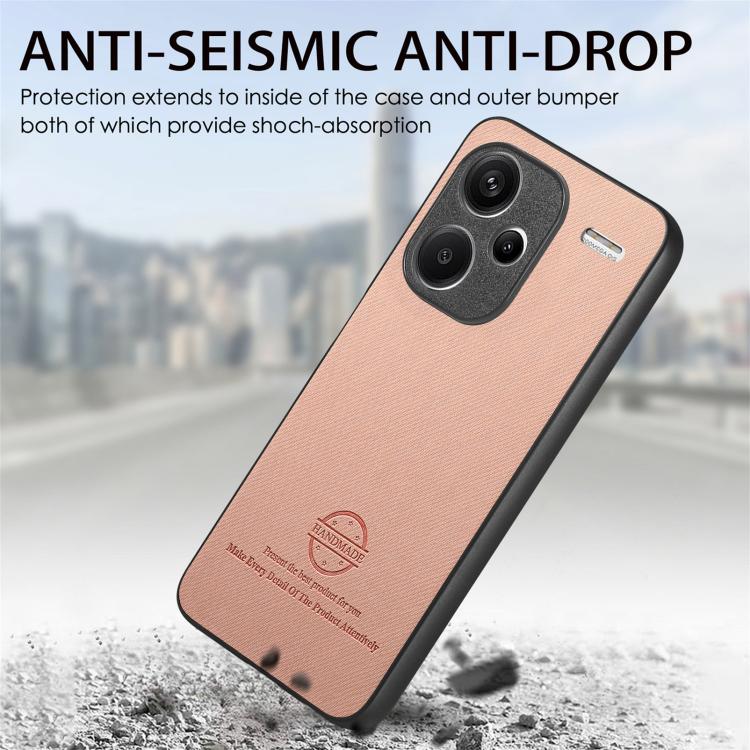 For Redmi Note 13 Pro+ Twill Fabric Leather Skin Back Phone Case