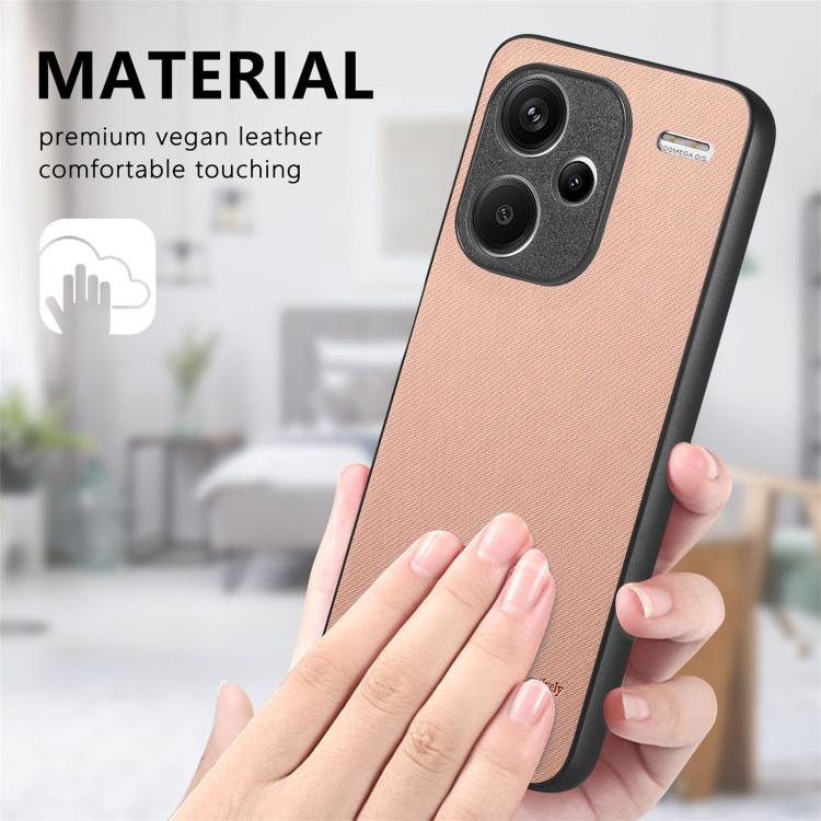 For Redmi Note 13 Pro+ Twill Fabric Leather Skin Back Phone Case