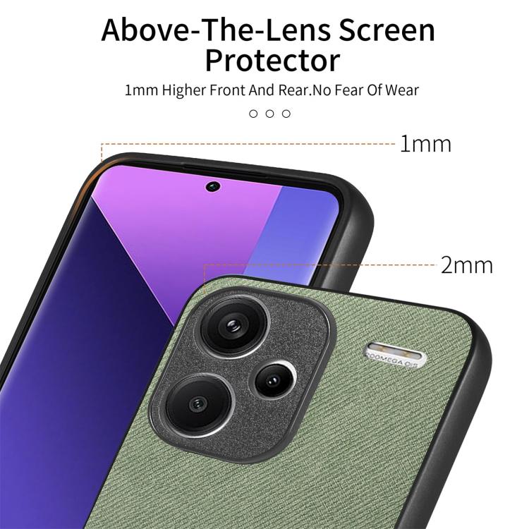 For Redmi Note 13 Pro+ Twill Fabric Leather Skin Back Phone Case