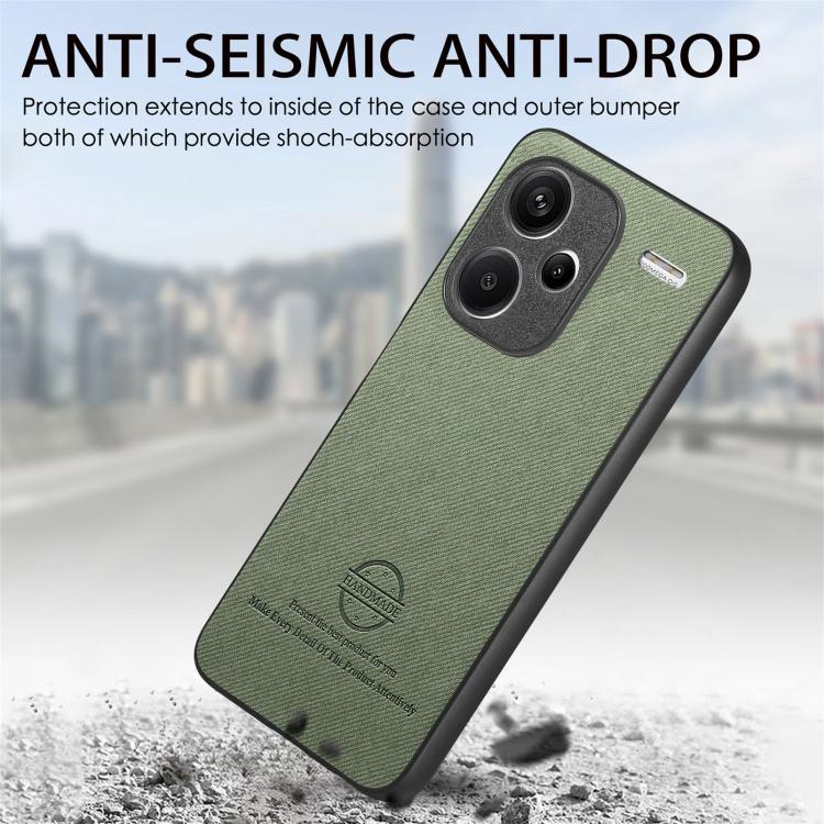 For Redmi Note 13 Pro+ Twill Fabric Leather Skin Back Phone Case