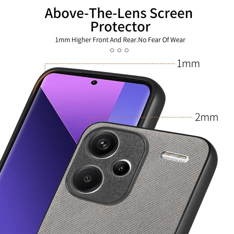 For Redmi Note 13 Pro+ Twill Fabric Leather Skin Back Phone Case