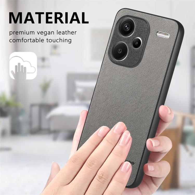 For Redmi Note 13 Pro+ Twill Fabric Leather Skin Back Phone Case