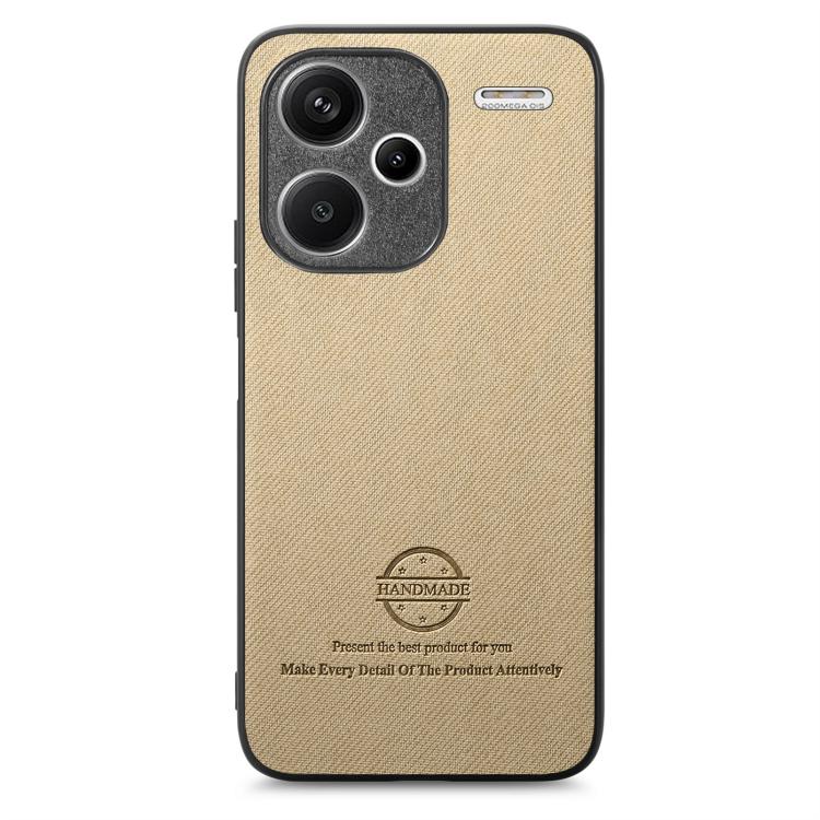 For Redmi Note 13 Pro+ Twill Fabric Leather Skin Back Phone Case