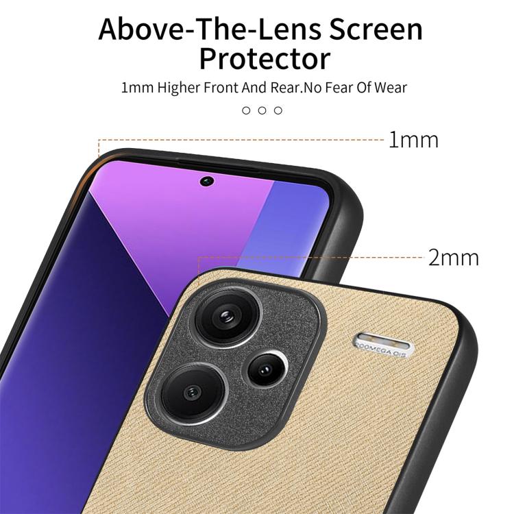 For Redmi Note 13 Pro+ Twill Fabric Leather Skin Back Phone Case