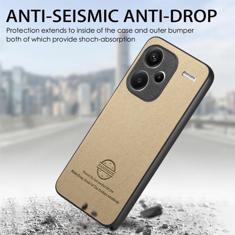 For Redmi Note 13 Pro+ Twill Fabric Leather Skin Back Phone Case