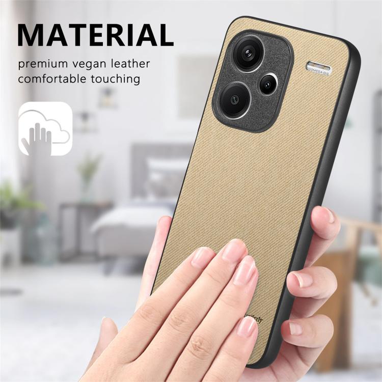 For Redmi Note 13 Pro+ Twill Fabric Leather Skin Back Phone Case