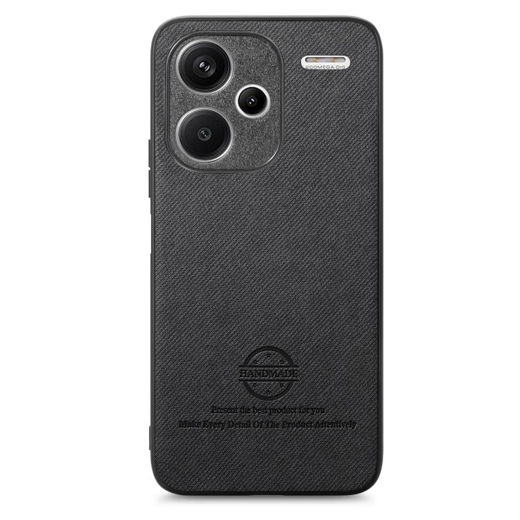 For Redmi Note 13 Pro+ Twill Fabric Leather Skin Back Phone Case