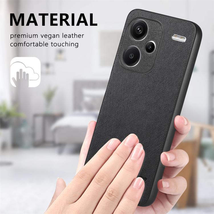 For Redmi Note 13 Pro+ Twill Fabric Leather Skin Back Phone Case