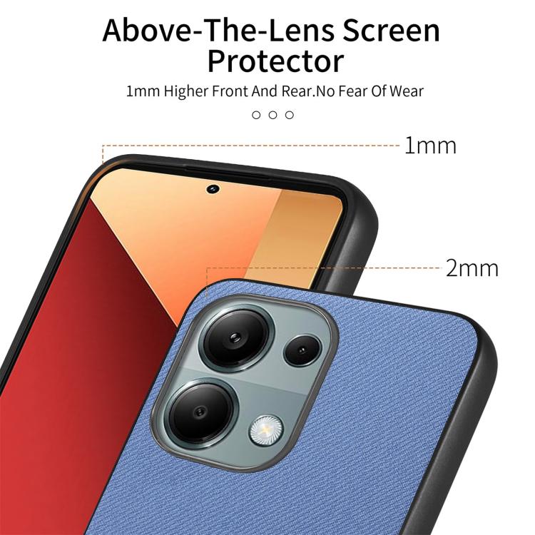 For Redmi Note 13 Pro 4G Twill Fabric Leather Skin Back Phone Case