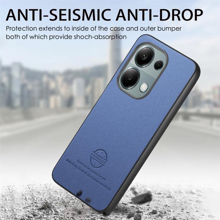 For Redmi Note 13 Pro 4G Twill Fabric Leather Skin Back Phone Case
