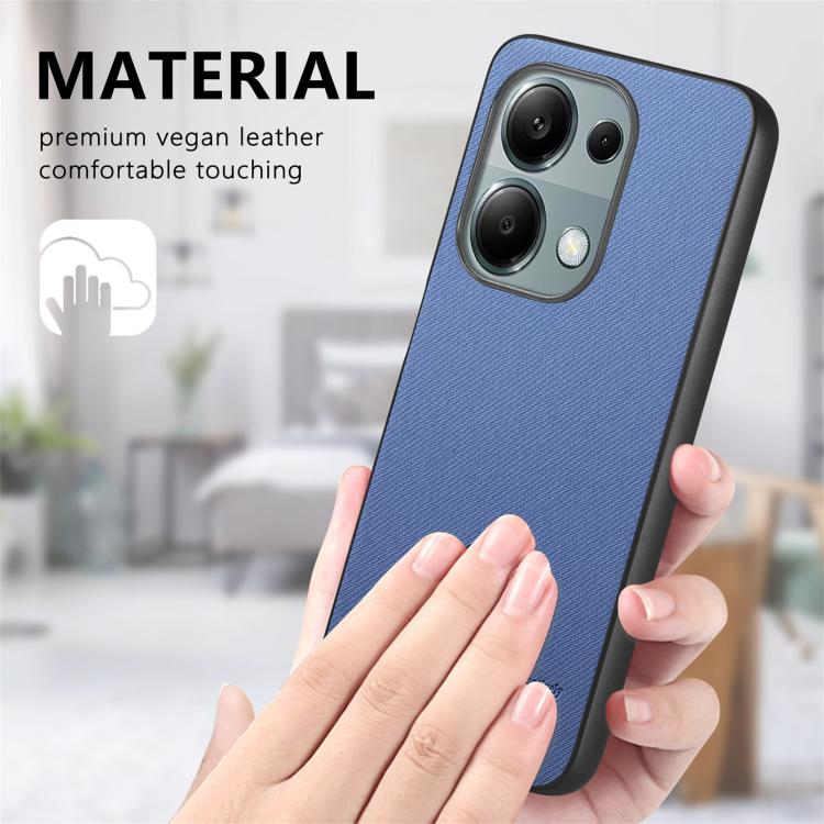 For Redmi Note 13 Pro 4G Twill Fabric Leather Skin Back Phone Case