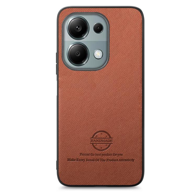 For Redmi Note 13 Pro 4G Twill Fabric Leather Skin Back Phone Case