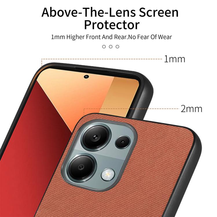 For Redmi Note 13 Pro 4G Twill Fabric Leather Skin Back Phone Case