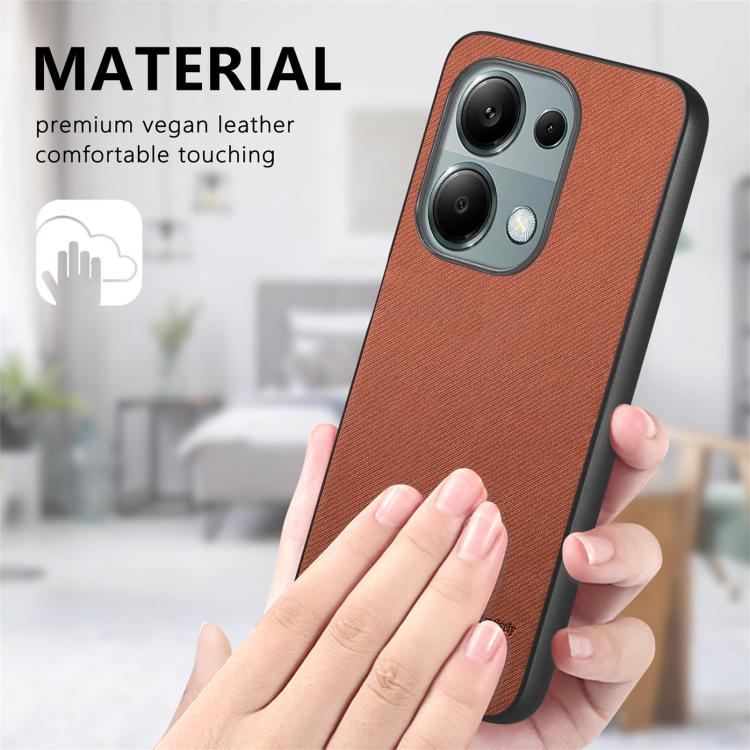 For Redmi Note 13 Pro 4G Twill Fabric Leather Skin Back Phone Case