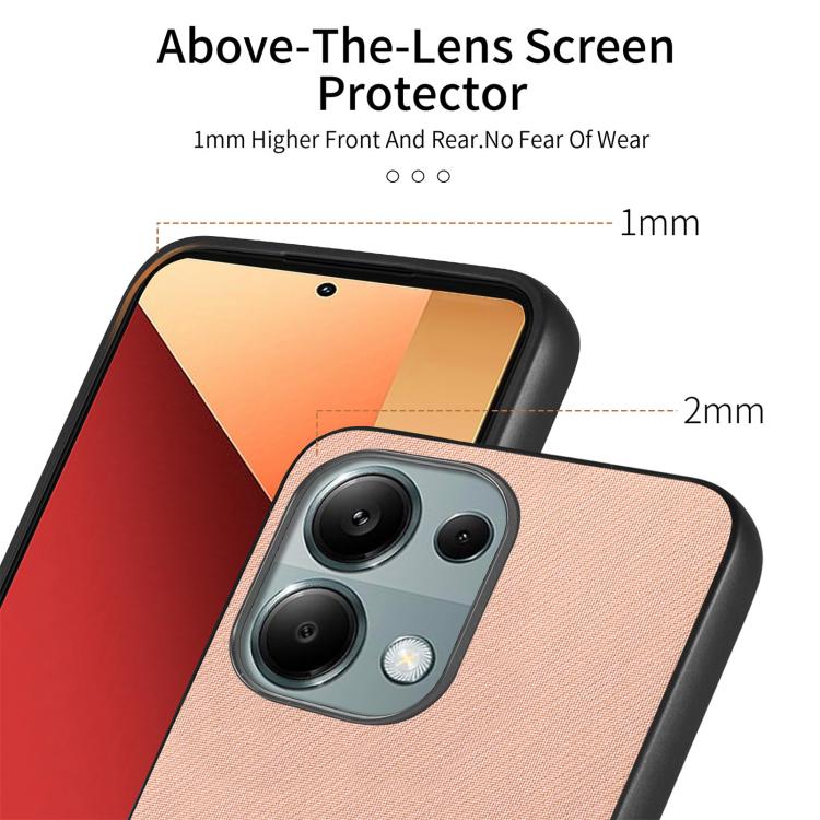 For Redmi Note 13 Pro 4G Twill Fabric Leather Skin Back Phone Case