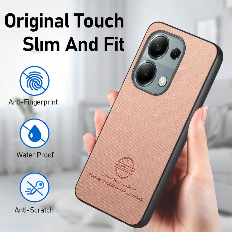 For Redmi Note 13 Pro 4G Twill Fabric Leather Skin Back Phone Case