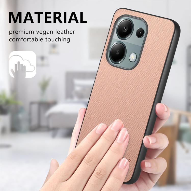 For Redmi Note 13 Pro 4G Twill Fabric Leather Skin Back Phone Case
