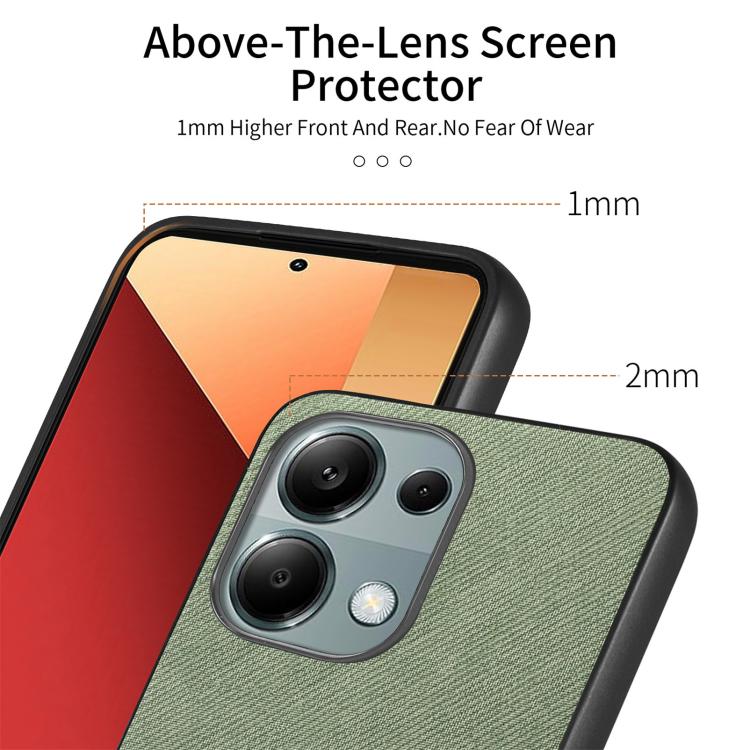 For Redmi Note 13 Pro 4G Twill Fabric Leather Skin Back Phone Case