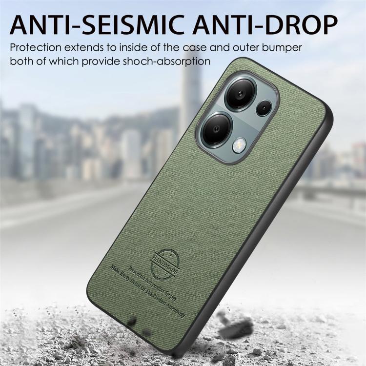 For Redmi Note 13 Pro 4G Twill Fabric Leather Skin Back Phone Case