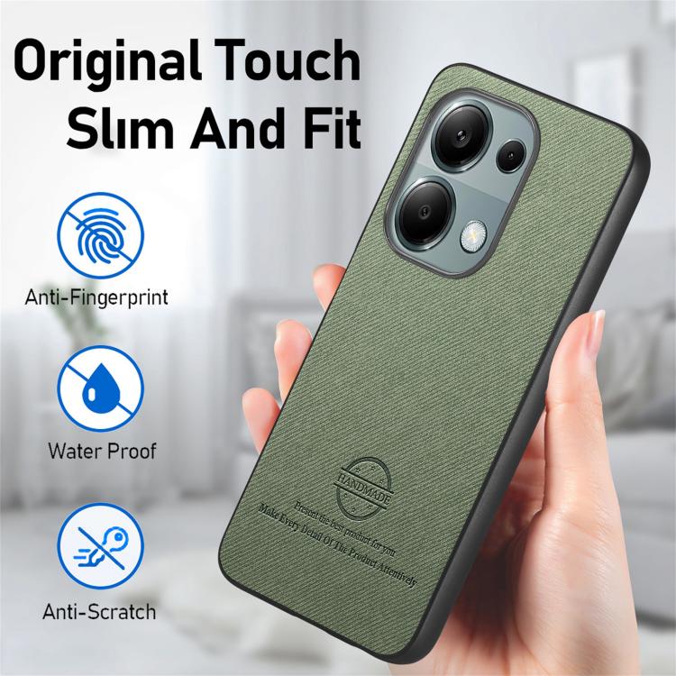 For Redmi Note 13 Pro 4G Twill Fabric Leather Skin Back Phone Case