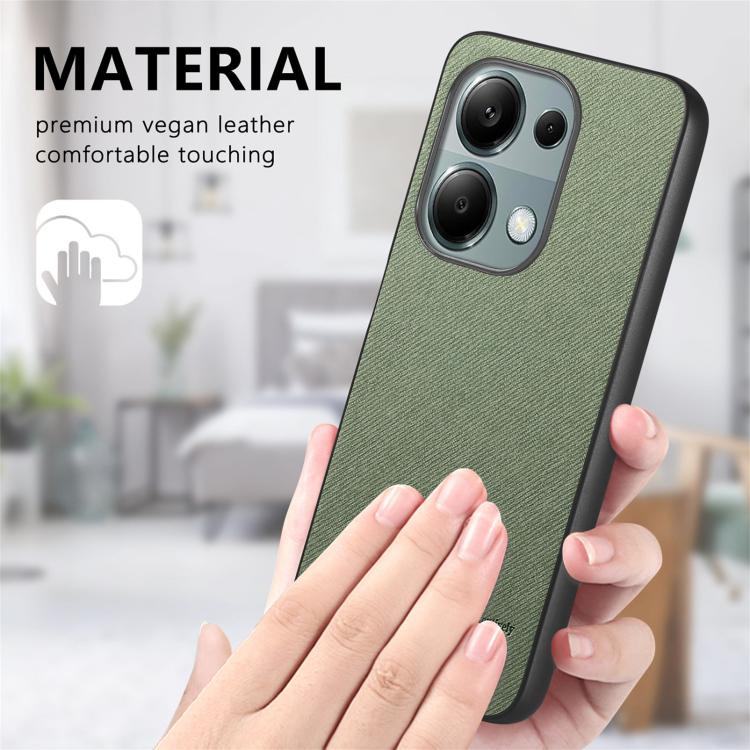 For Redmi Note 13 Pro 4G Twill Fabric Leather Skin Back Phone Case