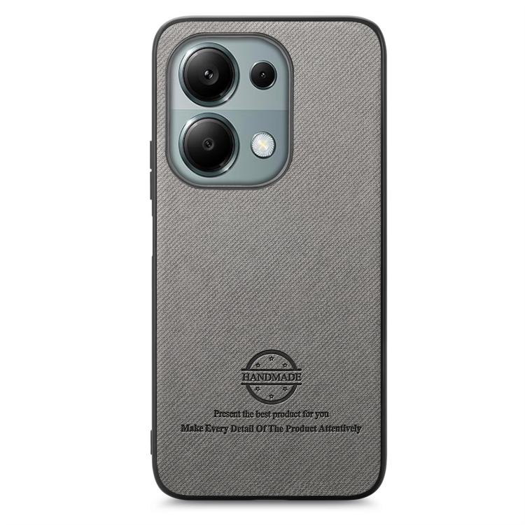 For Redmi Note 13 Pro 4G Twill Fabric Leather Skin Back Phone Case