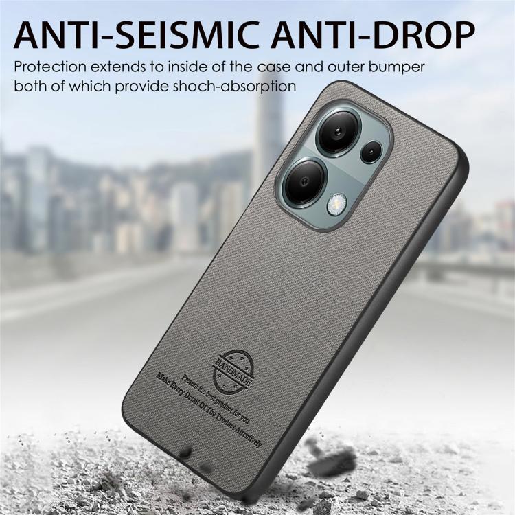 For Redmi Note 13 Pro 4G Twill Fabric Leather Skin Back Phone Case