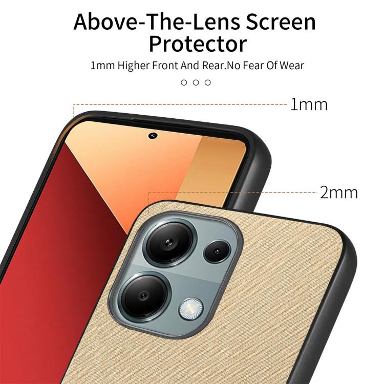 For Redmi Note 13 Pro 4G Twill Fabric Leather Skin Back Phone Case