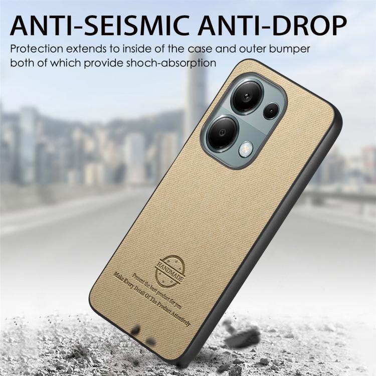 For Redmi Note 13 Pro 4G Twill Fabric Leather Skin Back Phone Case