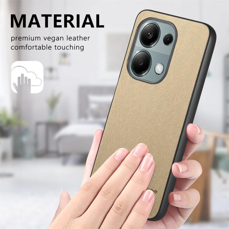 For Redmi Note 13 Pro 4G Twill Fabric Leather Skin Back Phone Case