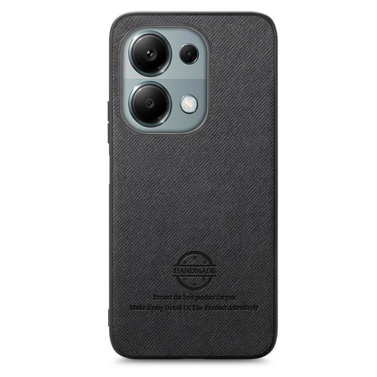 For Redmi Note 13 Pro 4G Twill Fabric Leather Skin Back Phone Case
