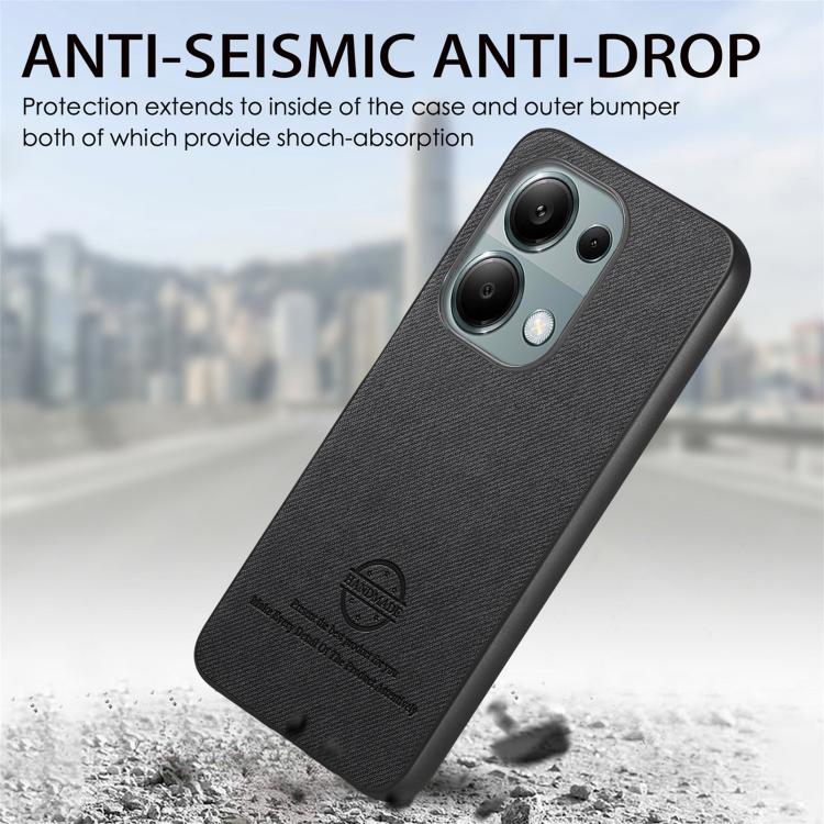 For Redmi Note 13 Pro 4G Twill Fabric Leather Skin Back Phone Case